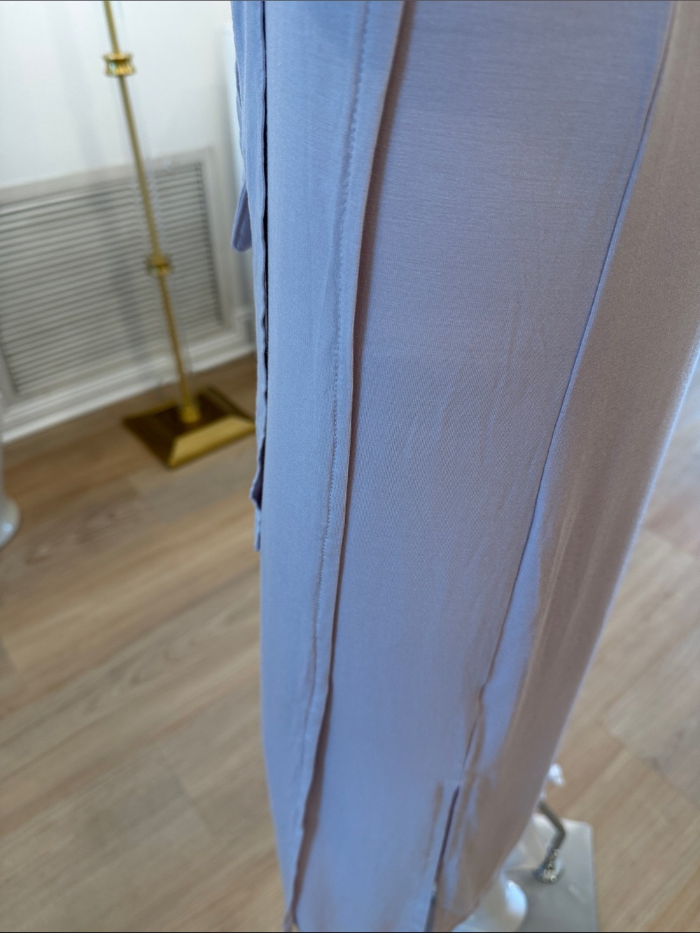 Barefoot Dreams 3/4 sleeve Wrap Dress Pale Lilac - Picture 6 of 13